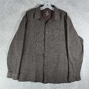 Kuhl Uproar Button Up Long Sleeve Shirt Mens Size Extra Large XL Waffle Brown